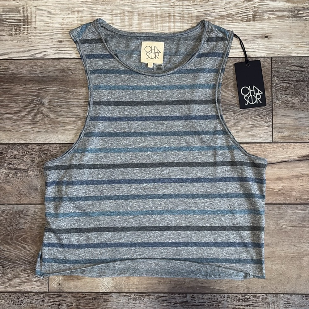 NWT Chaser Striped Muscle Tank Top Small